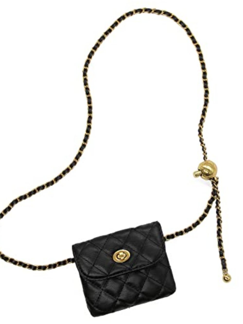 PU Leather Chain Belt Bag Women Crossbody Waist Fanny Pack Detachable